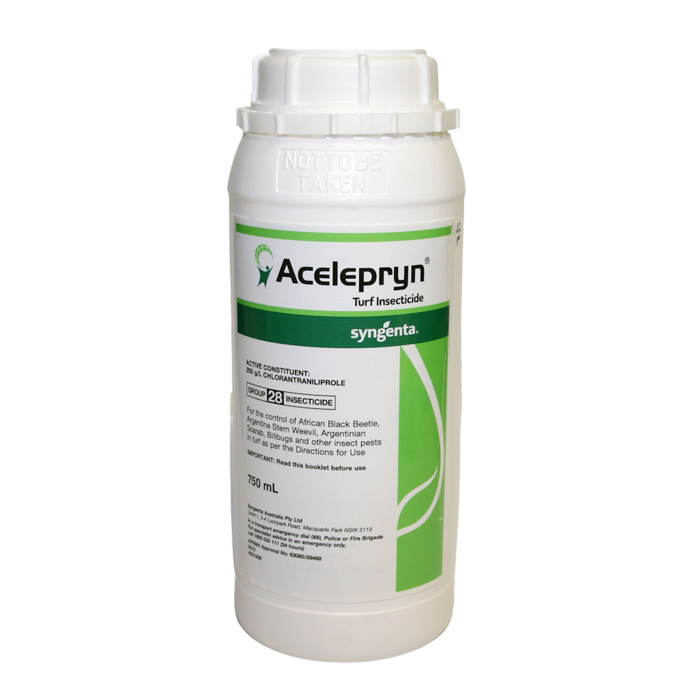 Acelepryn Turf Insecticide 750mL bottle by Syngenta — liquid lawn grub control for Australian lawns
