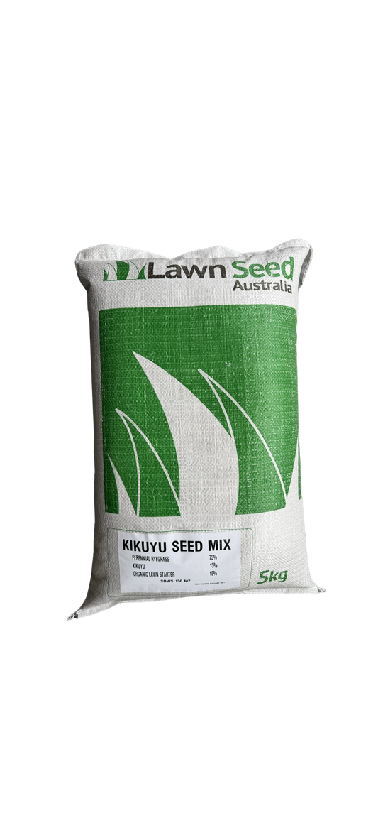 Kikuyu Seed Mix 5kg Fast cover. Long-term Kikuyu lawn. Covers 150m² | Sow Oct–March
