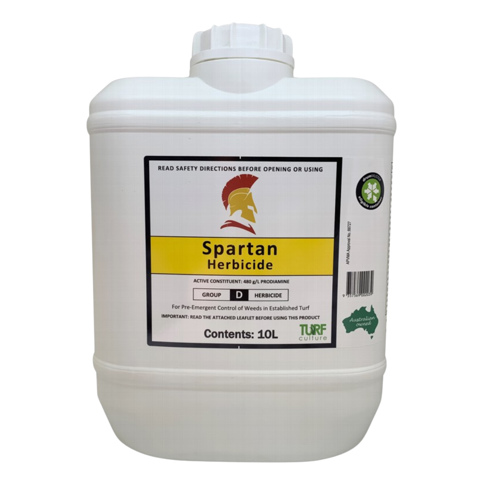 Spartan Pre-Emergent Herbicide 10L bottle — professional liquid weed control for turf"