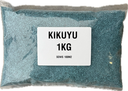 Pure Kikuyu Seed 1kg Fast spreading. Hard wearing. Drought tough. Covers 50m² | Sow Sept–April | Soil above 20°C