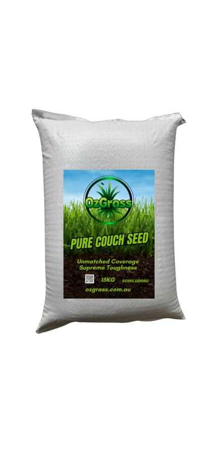 OzGrass Pure Couch Seed 15kg bulk bag — premium Bermuda couch grass seed for large lawns and commercial turf