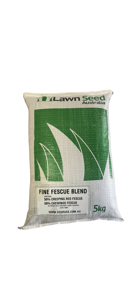 OzGrass Fine Fescue Blend Lawn Seed 5KG bag — 50% Creeping Red Fescue & 50% Chewings Fescue with organic lawn starter